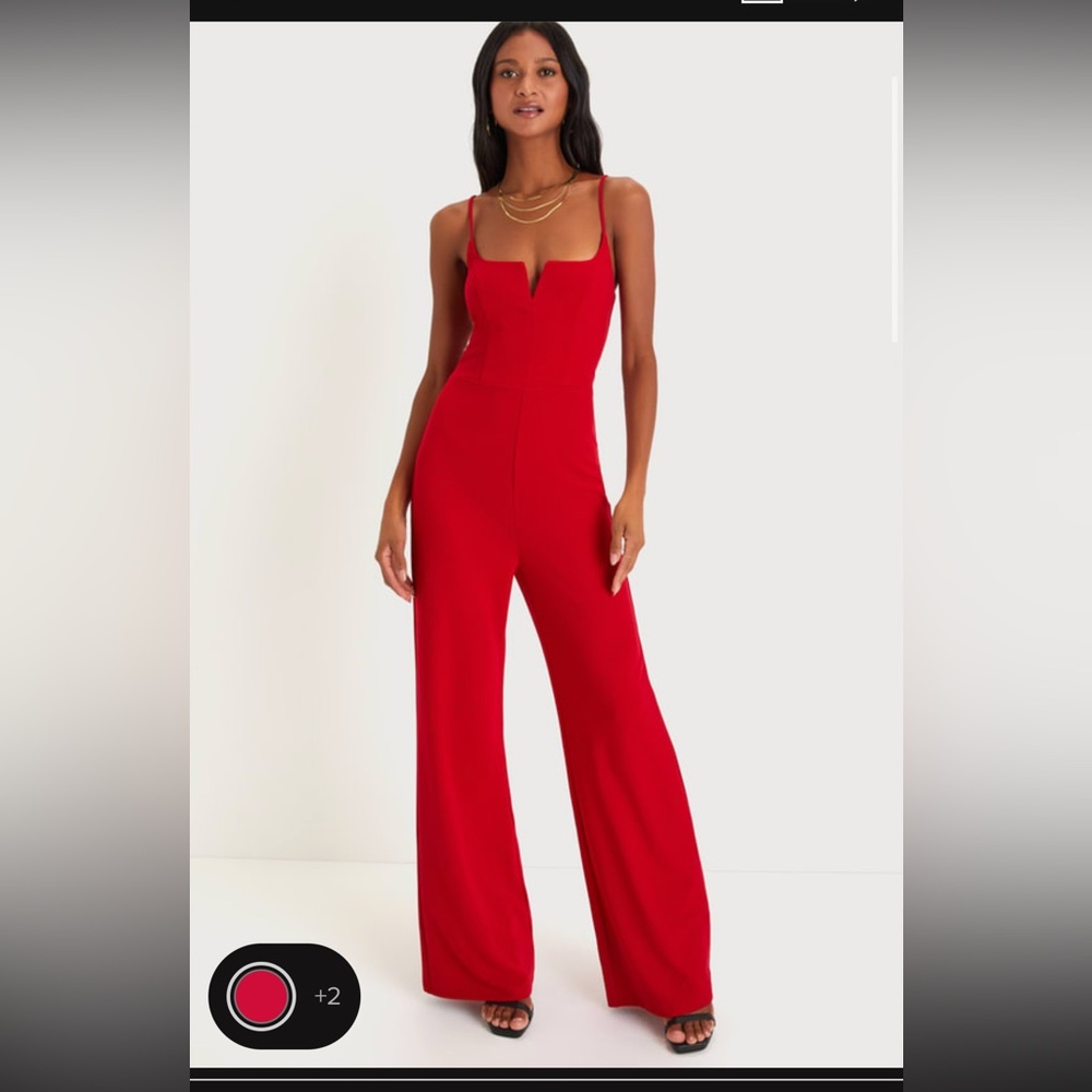 Cheers to chic notched neckline wide leg jumpsuit